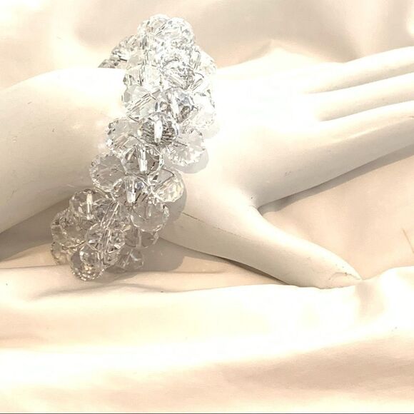 50 Swarovski crystal bridal black tie bracelet - Picture 7 of 10